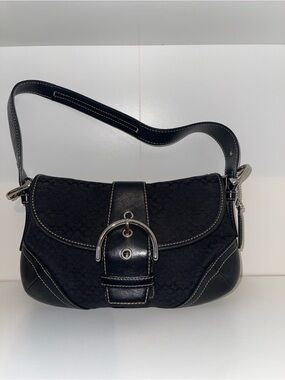 Coach Black Soho Mini Shoulder Bag with Buckle Detail